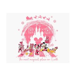 Pink Christmas PNG, Christmas Mouse And Friends Png, The Most Magical Place On Earth Png, Christmas Friends Png, Xmas Ho