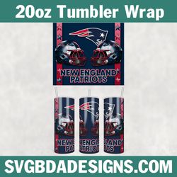 New England Patriots 20oz Skinny Tumbler Wrap, Patriots Football Tumbler Wrap, NFL Football Tumbler Template