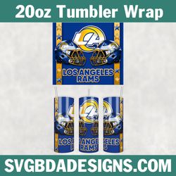 Los Angeles Rams 20oz Skinny Tumbler Wrap, Rams Football Tumbler Wrap, NFL Football Tumbler Template