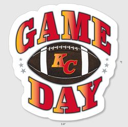 kansas city game day with football sticker