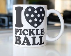 Pickleball coffee mug stating   I Love Pickleball