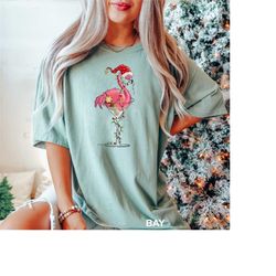 Christmas Flamingo Shirt, Cute Flamingo Christmas Shirt, Flamingo Gift, Flamingo Lover Sweatshirt, Cute Holiday Apparel,