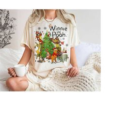 Vintage Winnie The Pooh Christmas Shirt, Retro The Pooh and Friends Christmas Tree Shirt, Vintage Disney Christmas Shirt
