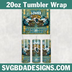 This Girl Loves Jacksonville Jaguars 20oz Tumbler Wrap, Jacksonville Jaguars Football Tumbler Wrap, NFL Football Tumbler