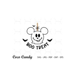 Boo Candy Apple Svg | Mouse Caramel Apple Svg | Candy Capple Snack Svg | Snack Svg | Cut Files For Cricut | Silhouette C
