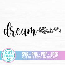 Dream SVG, Dream Floral Letter, Dream Car Decal, Car Decal, Digital Download, Instant Download, Cut File, PNG, SVG, Flor