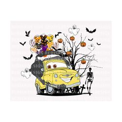 Halloween Car Png, Yellow Car Png, Halloween Masquerade Png, Trick Or Treat Png, Fall Png, Spooky Vibes Png, Halloween S