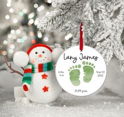 babys first christmas ornament, personalized baby birth information ornament baby christmas gift, baby birth stats ornam