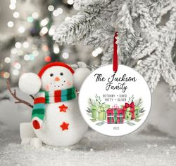 Personalized Family Christmas Ornament, Custom Family Keepsake, Family Ornament