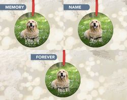 dog photo memory christmas ornament, personalized memorial dog ornament