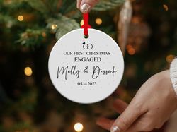 Personalized Engaged Christmas Ornament, Our First Christmas Together Ornament