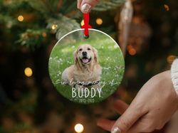 personalized memorial dog christmas ornament, dog photo memory christmas ornament