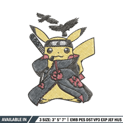 Pikachu itachi embroidery design, Pokemon embroidery, Anime design, Embroidery file, Digital download, Embroidery shirt
