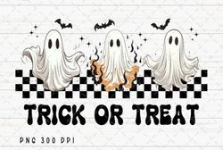 Trick or Treat Ghost Retro Halloween PNG