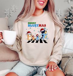 Bluey Christmas Sweatshirt, Bluey Family Merry Christmas Sweatshirt, Bluey Birthday Party, Bluey Theme Sweatshirt, Bluey