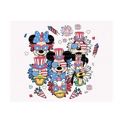 Retro 4th of July Est1776 Svg, Mouse And Friends Svg, Happy 4th of July Svg, July 4th Svg, America, American Flag Svg, I