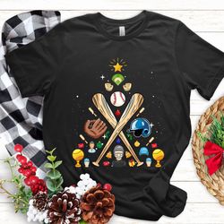 Funny Baseball Christmas Tree Xmas Gift t shirt,Baseball Christmas Tree Baseball Xmas Gift t shirt, baseball christmas s