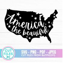 America the Beautiful SVG, American SVG, America, Patriotic, Independence Day, USA, Digital Download, Cricut Cut File, S