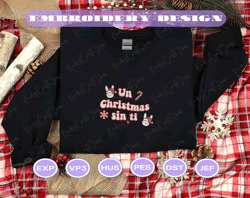 Bad Bunny Embroidery Designs, Un Christmas Sin Ti Embroidery, Christmas Embroidery Designs, Xmas Embroidery Designs