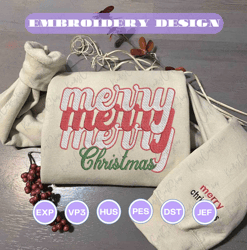 Merry Christmas Embroidery Designs, Christmas Embroidery Designs, Retro Christmas Embroidery, Winter Embroidery Files
