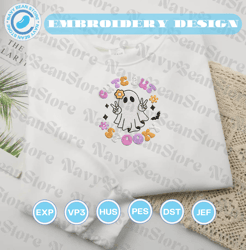 Spooky Vibes Embroidery File, Cute But Spooky Embroidery Design, Spooky Halloween Embroidery File