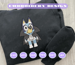 Blue Dog Halloween Embroidery Design, Happy Haloween Embroidery File, Blue Dog Cartoon Embroidery Design, Halloween Trending Design, 3 Sizes