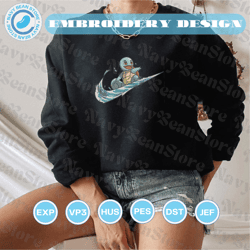 NIKE x Squirtle Embroidery Design, Anime Embroidered Sweatshirt, Latest Anime Embroidered Hoodie, Anime Sweatshirt, Embroidered Anime Gift
