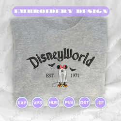 Famous Cartoon Mouse Spooky Embroidered Sweatshirt, Happy Halloween Embroidered Crewneck, Cute Ghost Embroidered Shirt, Creepy Spooky Embroidered Sweatshirt