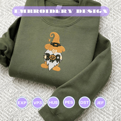 Gnome Embroidery Designs, Custom Embroidery Designs, Halloween Embroidery Designs, Halloween Witch Embroidery