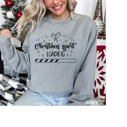 Christmas Crewneck Sweatshirt,Comfort Colors Christmas Spirit Loading Sweatshirt, Retro Christmas Sweatshirt, Funny Chri