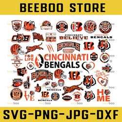 47 Files Cincinnati Bengals, Cincinnati Bengals svg, Cincinnati Bengals clipart, Cincinnati Bengals cricut, NFL teams