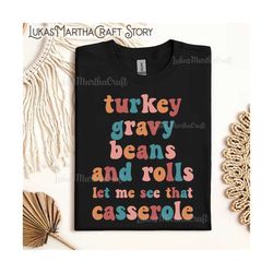 Turkey Gravy Beans Rolls Let me See That Casserole Png, Fall Autumn Png, Retro Thanksgiving Png, Turkey Png, Hello Fall