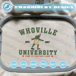 Christmas 2023 Embroidery Machine Design, Green Monster University 1957 Happy Christmas Embroidery Design, Christmas 2023 Embroidery Design For Shirt