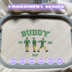 Buddy Elf Est 2001 Embroidery Machine Design, Merry Xmas 2023 Embroidery Design, Christmas Story Embroidery Design