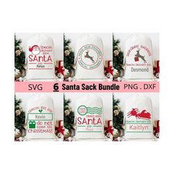 Santa sack personalized bundle SVG, santa sack svg , santa sack for the family , christmas gift svg , reindeer svg , nor