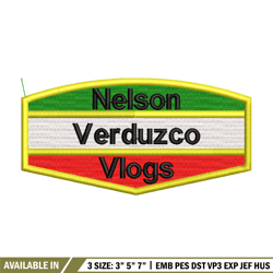 Nelson verduzco vlogs logo embroidery design, logo embroidery, Embroidery shirt, logo design, Digital download.