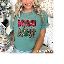 Merry Bright Shirt, Merry Christmas Leopard Shirt, Comfort Colors Merry Bright Shirt,Christmas Shirt,Christmas Family Sh