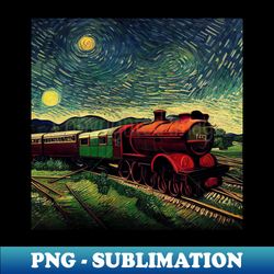 Starry Night Wizarding Express Train - Signature Sublimation PNG File - Bold & Eye-catching