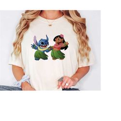 Lively Lilo and Stitch Tee, Ohana-themed T-Shirt - Disney Parks Apparel for Disneyland Vacay Attire, Enchanting Disney W