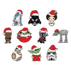 Christmas Star Wars Clipart, Christmas Star Wars Clip Art, Star Wars Christmas Party Printable, Instant download