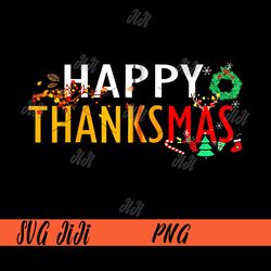 Happy Thanksmas PNG, Thanksgiving Christmas PNG