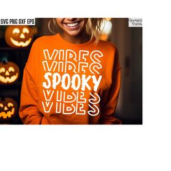Spooky Vibes Svg | Halloween Shirt Designs | Kids Fall Tshirt | Halloween Png Files | Fall Cut Files | Halloween T-shirt
