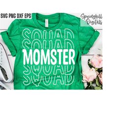 Momster Squad Svg | Halloween Shirt Svgs | Mom Halloween Tshirt | School Halloween Party | Matching Friends Pngs | Hallo