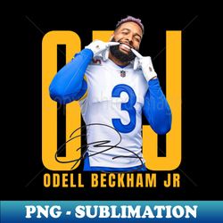 Odell Beckham Jr Aesthetic Tribute - Vintage Sublimation PNG Download - Bold & Eye-catching