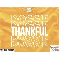 Thankful Doggie Svg | Dog Thanksgiving Shirt Svgs | Dog Bandana Svgs | Canine Turkey Cut Files | Pet Tshirt Pngs | Match