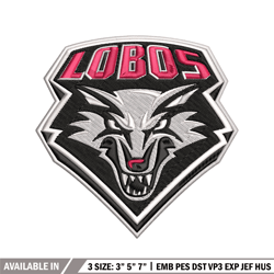New Mexico Lobos embroidery, New Mexico Lobos embroidery, embroidery file, Sport embroidery, NCAA embroidery.