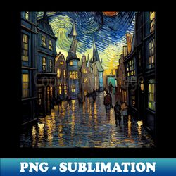Starry Night in Diagon Alley - PNG Transparent Digital Download File for Sublimation - Perfect for Creative Projects