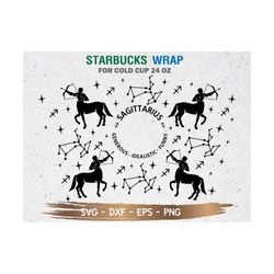 Sagittarius Starbucks Cup SVG, Astrology SVG, Sagittarius svg, DIY Venti for Cricut 24oz venti cold cup, Instant Downloa