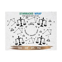 Libra Starbucks Cup SVG, Astrology SVG, Libra svg, DIY Venti for Cricut 24oz venti cold cup, Instant Download