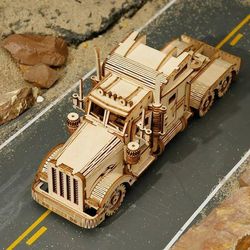 3D Wooden Heavy Truck Constructor for Kids and Adults Gift